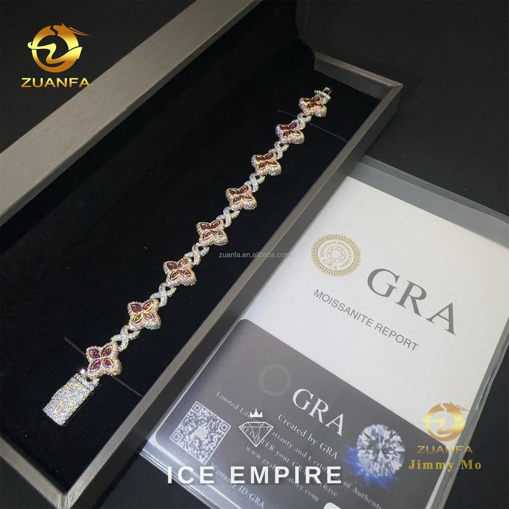 Iced Out 925 Silver Moissanite Cuban Chain