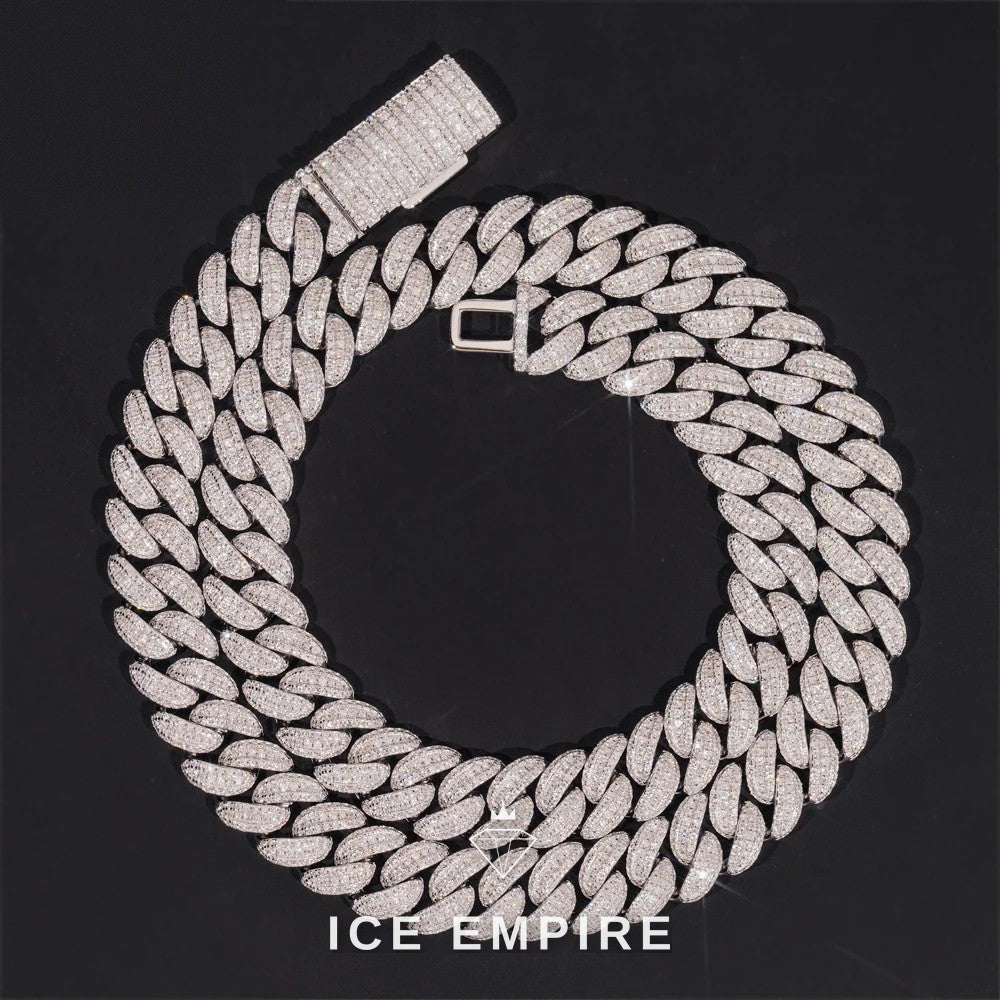 Iced Out Rose Gold Plated Moissanite Cuban Chain