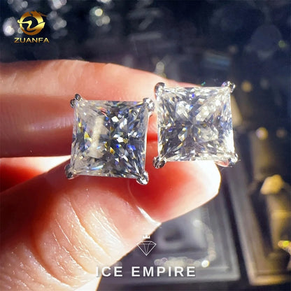 Iced Out 925 Silver Moissanite Earrings
