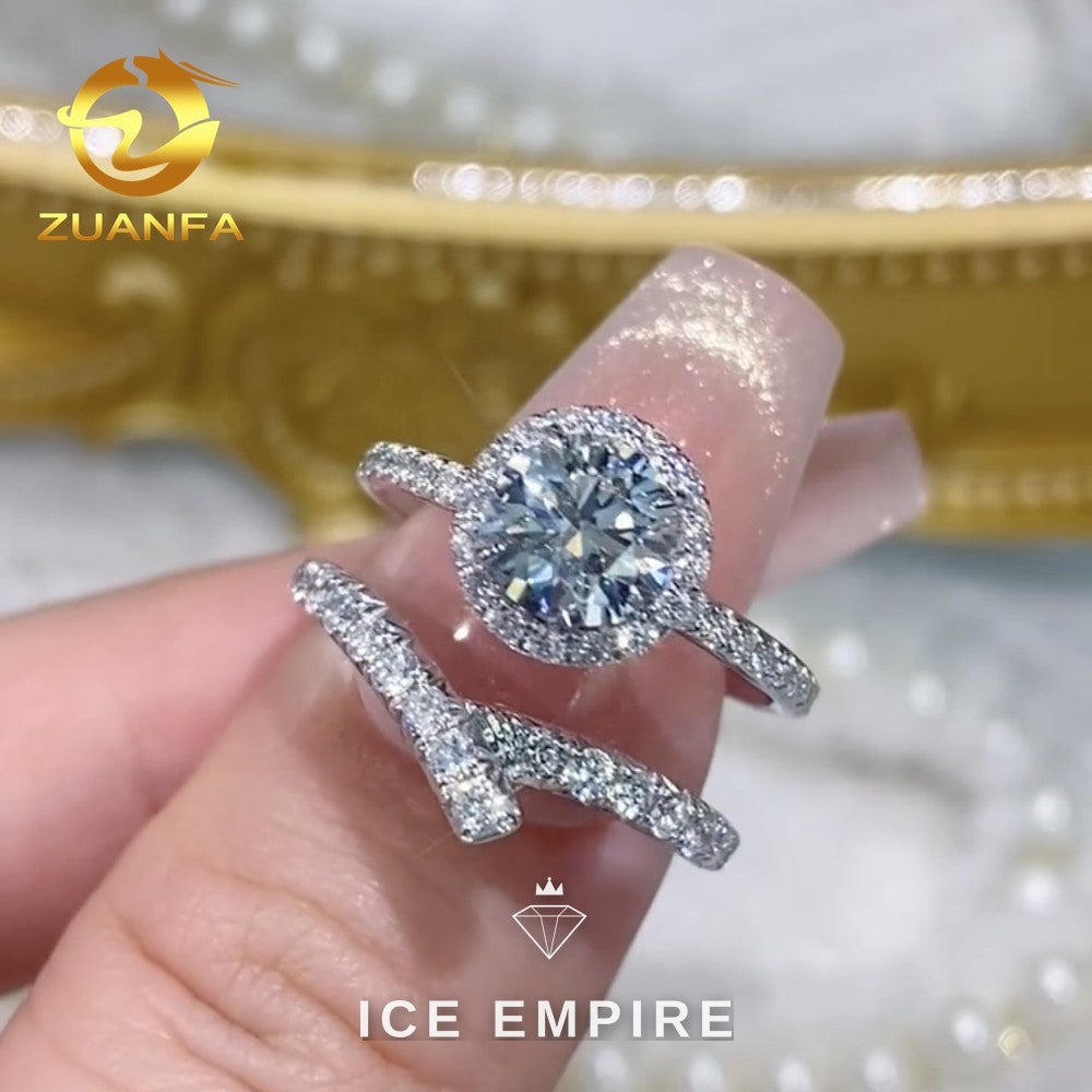 Iced Out Gold Plated Lab Grown Diamond Engagement Ring