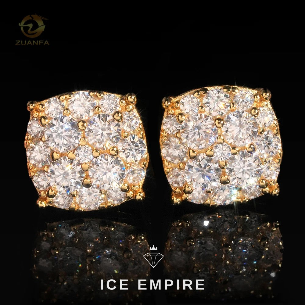 Iced Out Rose Gold Moissanite Earrings