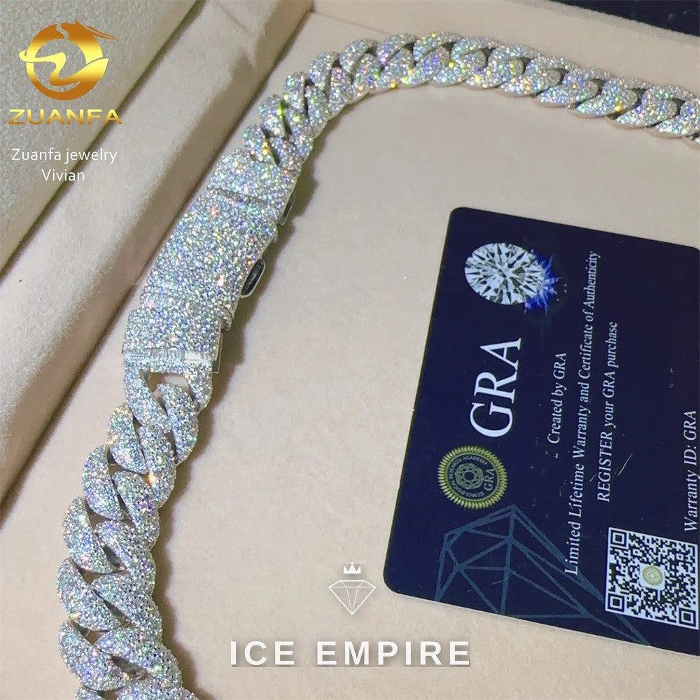 Iced Out Rose Gold Plated Moissanite Cuban Chain