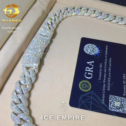 Iced Out Rose Gold Plated Moissanite Cuban Chain