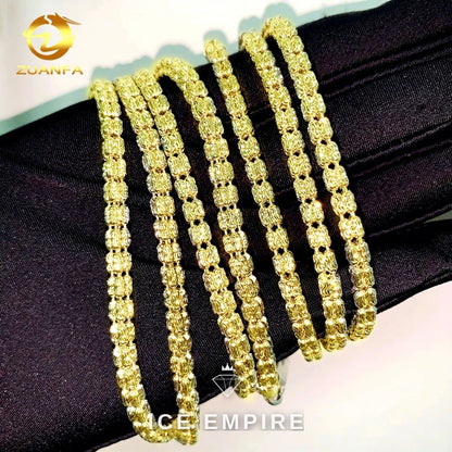 Iced Out Rose Gold Moissanite Cuban Chain