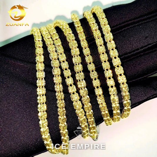 Iced Out Rose Gold Moissanite Cuban Chain