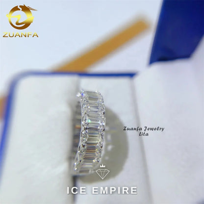 Iced Out 925 Silver Moissanite Ring