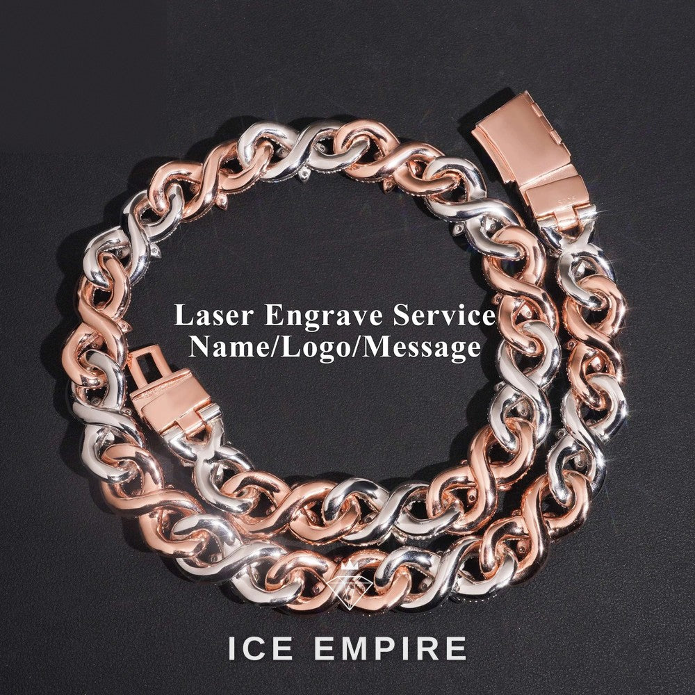 Iced Out Rose Gold Plated Moissanite Cuban Chain
