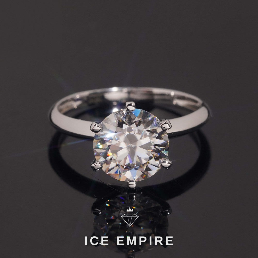 Iced Out Rose Gold Plated Moissanite Engagement Ring