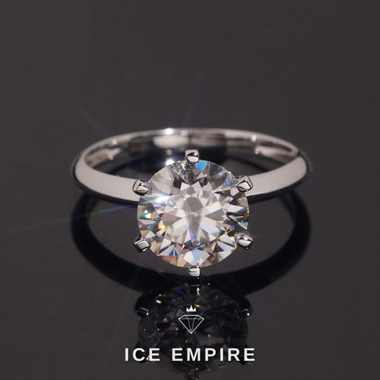 Iced Out Rose Gold Plated Moissanite Engagement Ring