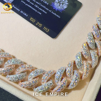 Iced Out Rose Gold Plated Moissanite Cuban Chain