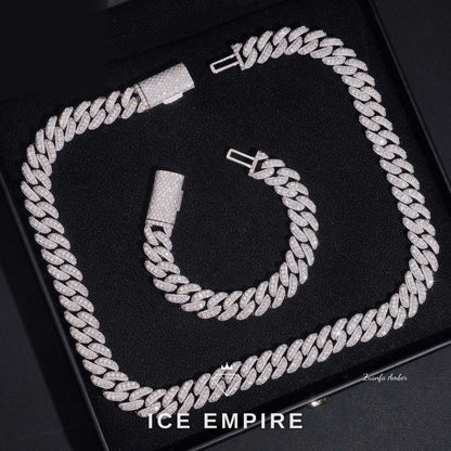 Iced Out 925 Silver Moissanite Cuban Chain
