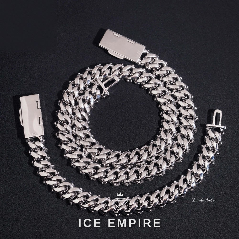 Iced Out 14K Gold Moissanite Cuban Chain