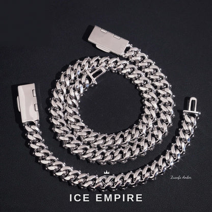 Iced Out 14K Gold Moissanite Cuban Chain
