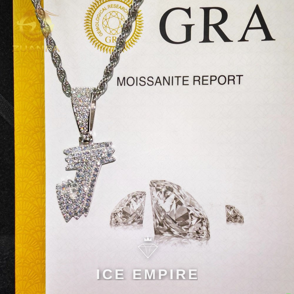 Iced Out Baguette 925 Silver Moissanite Pendant