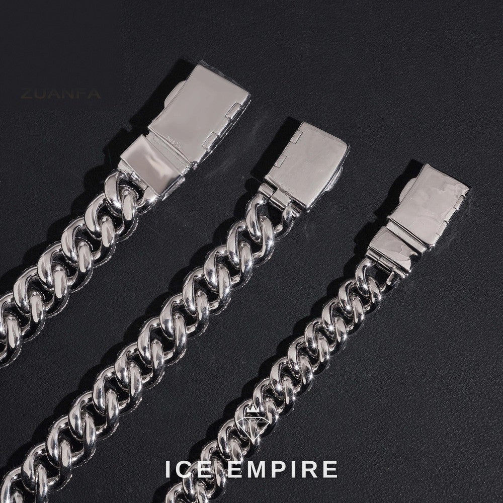 Iced Out 925 Silver Moissanite Cuban Chain