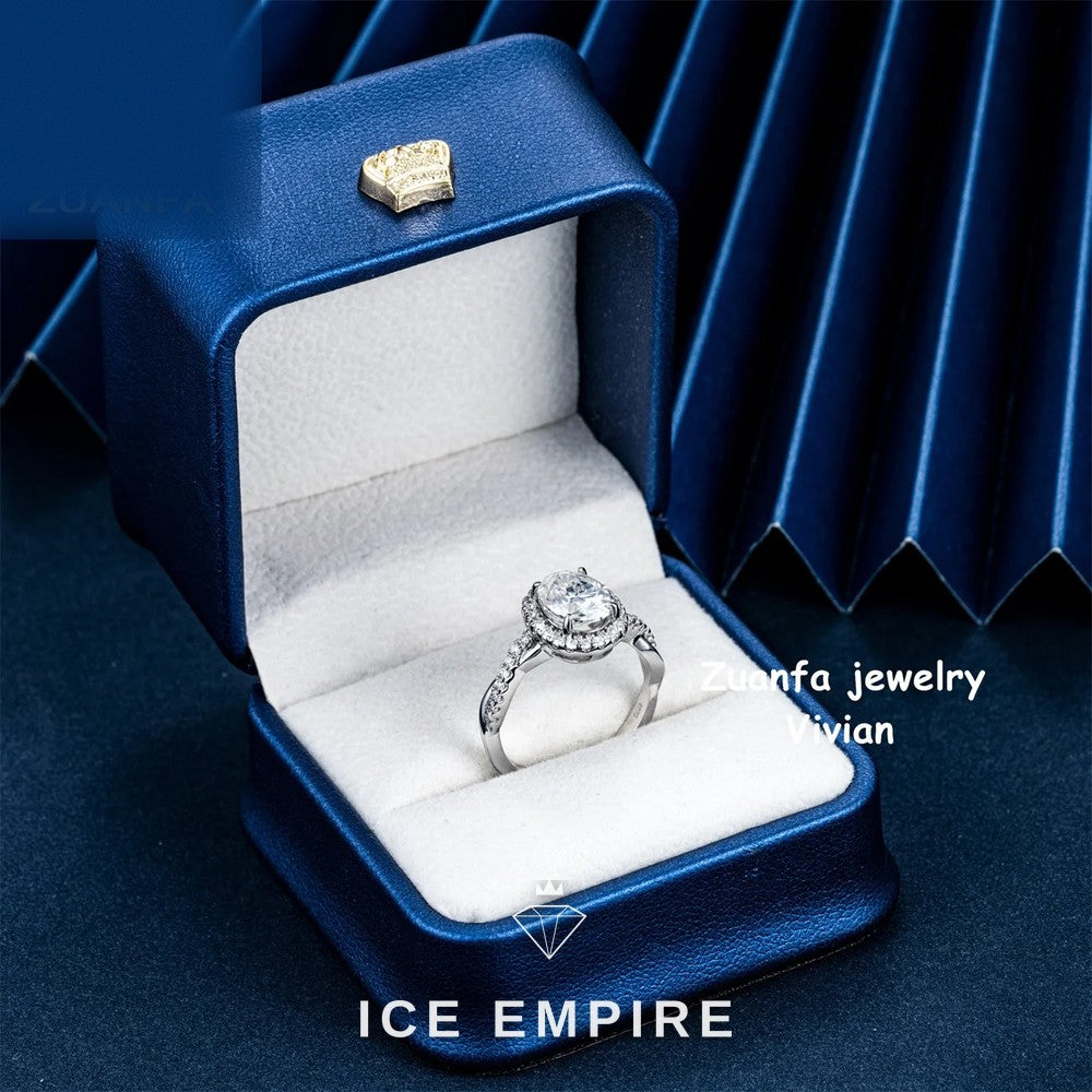 Iced Out Rose Gold Plated Moissanite Ring