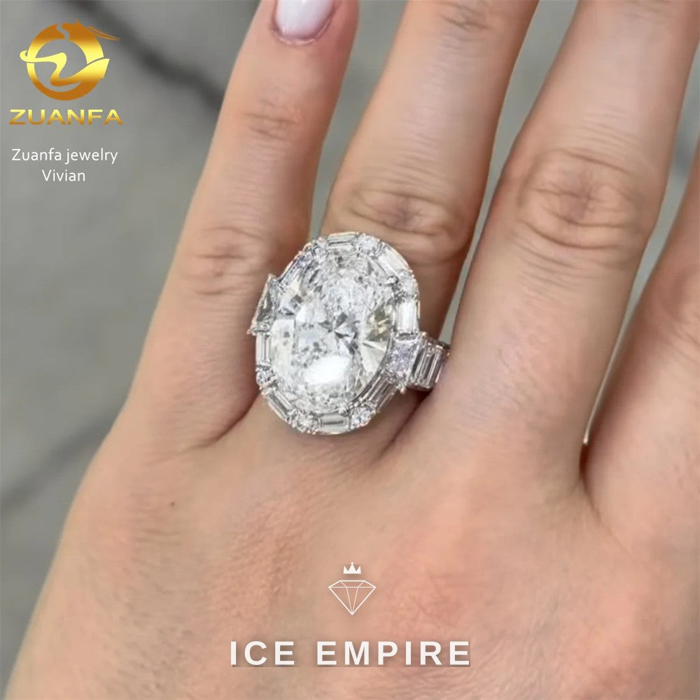 Iced Out 925 Silver Moissanite Wedding Band