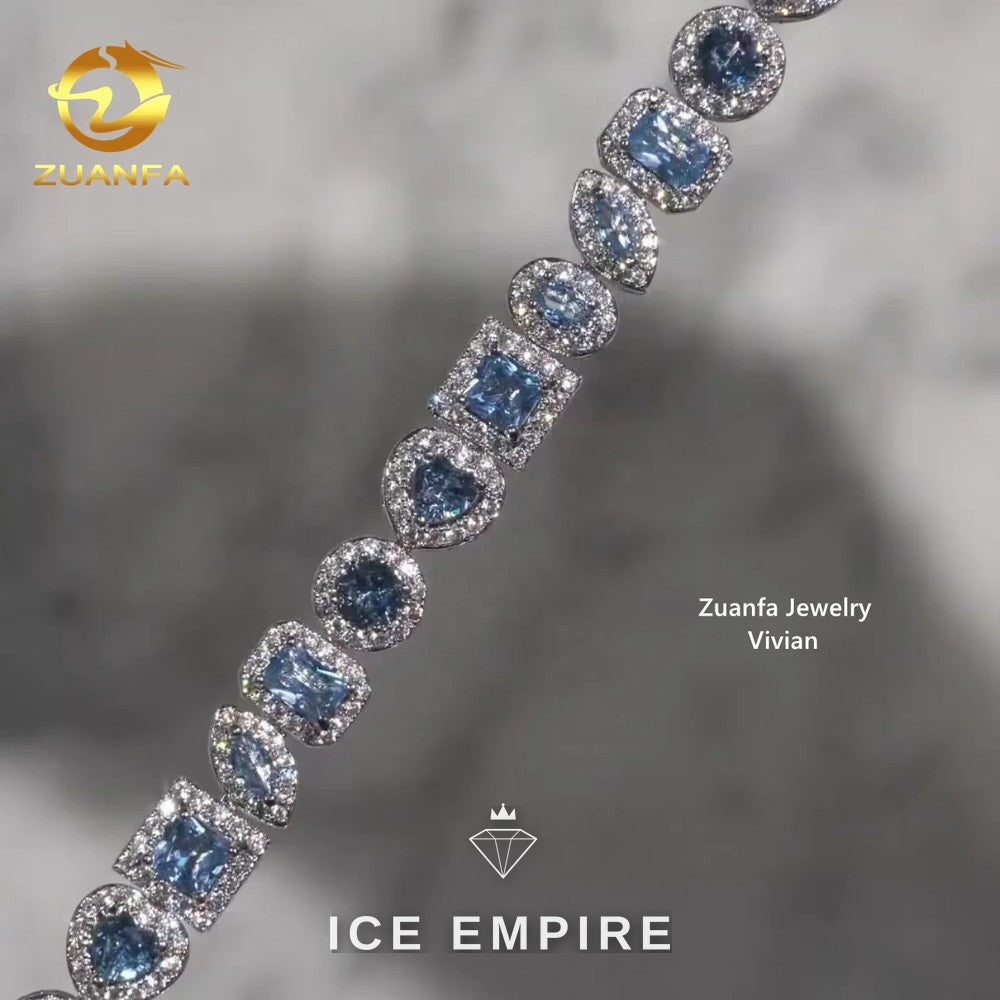 Iced Out 925 Silver Moissanite Cuban Chain
