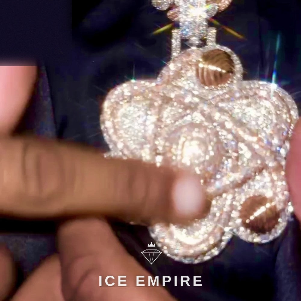 Iced Out Cross 925 Silver Moissanite Pendant