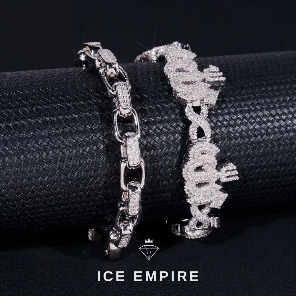 Iced Out 925 Silver Moissanite Cuban Chain