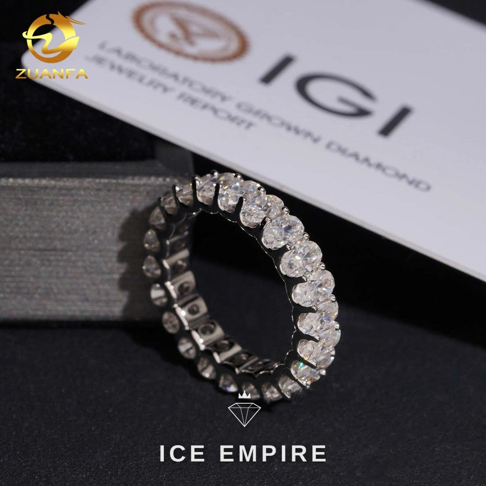 Iced Out 10K Gold Lab Grown Diamond Wedding Band