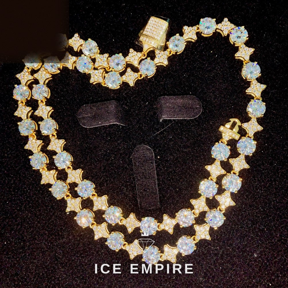 Iced Out Rose Gold Plated Moissanite Cuban Chain