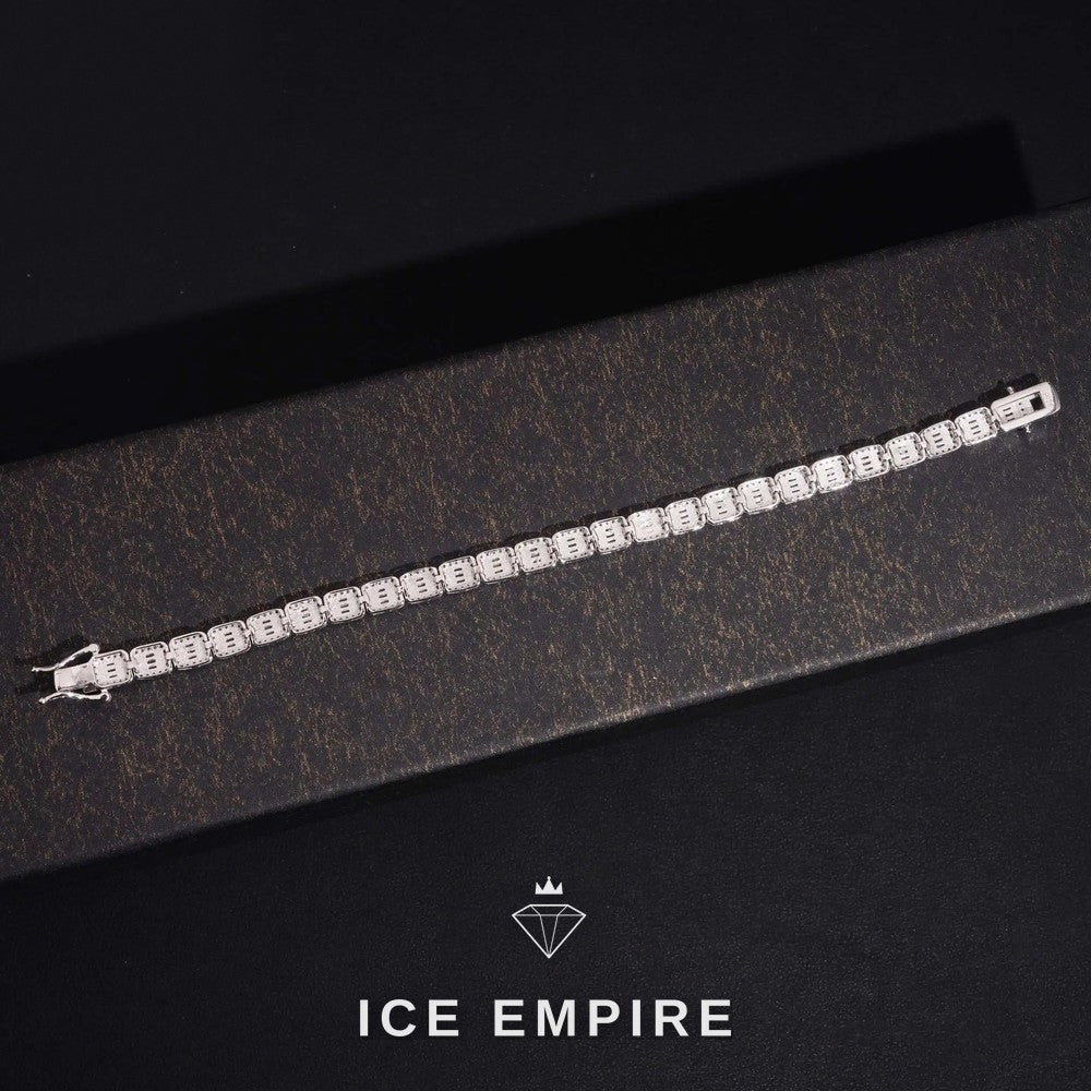 Iced Out Baguette Rose Gold Plated Moissanite Cuban Chain