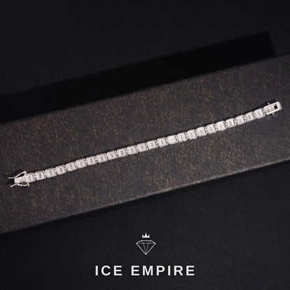 Iced Out Baguette Rose Gold Plated Moissanite Cuban Chain