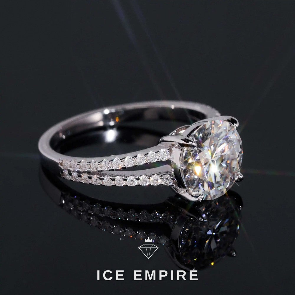 Iced Out Gold Plated Moissanite Engagement Ring