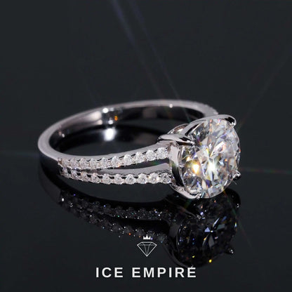 Iced Out Gold Plated Moissanite Engagement Ring