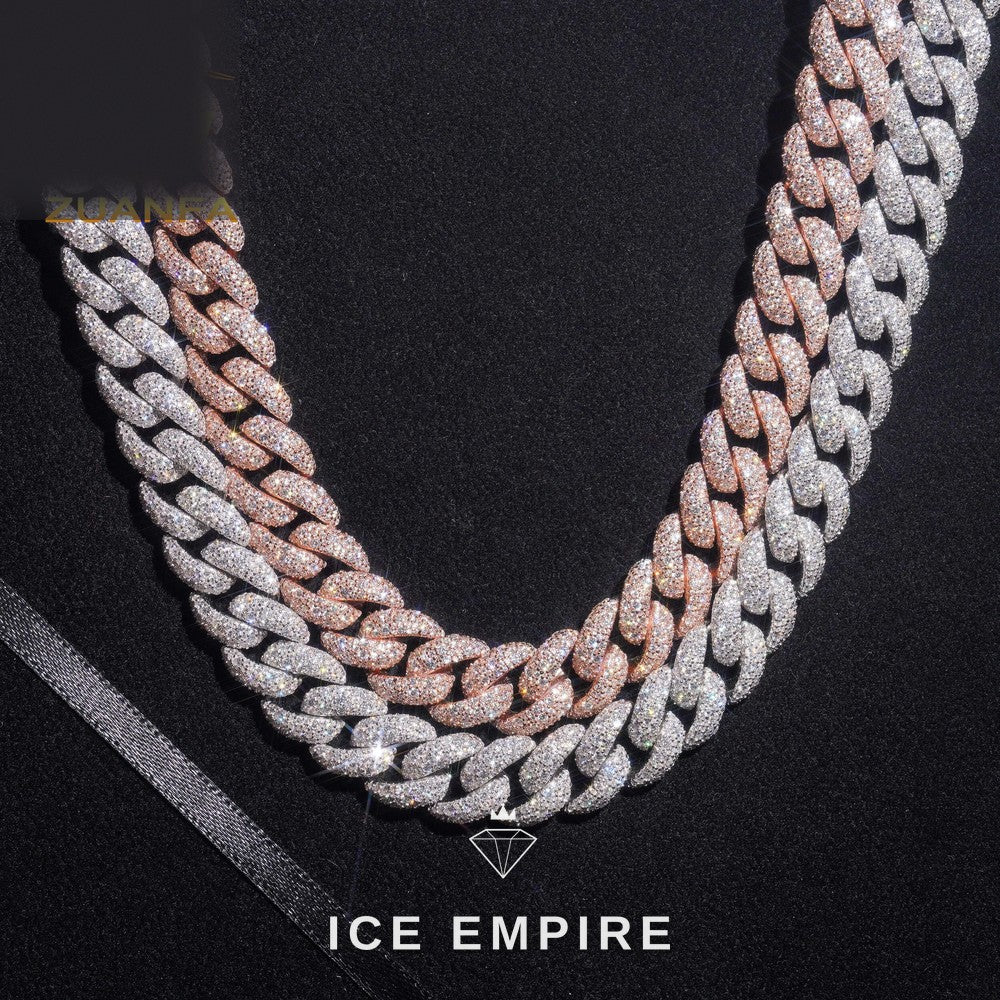 Iced Out Rose Gold Plated Moissanite Cuban Chain