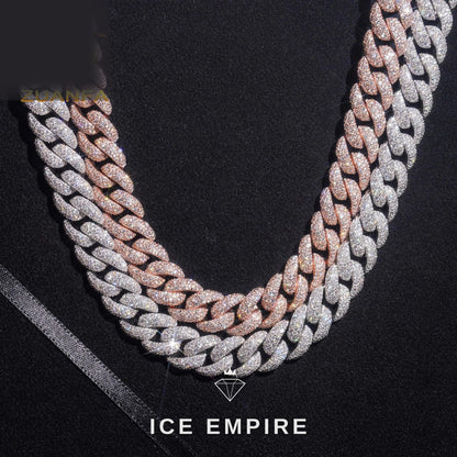 Iced Out Rose Gold Plated Moissanite Cuban Chain