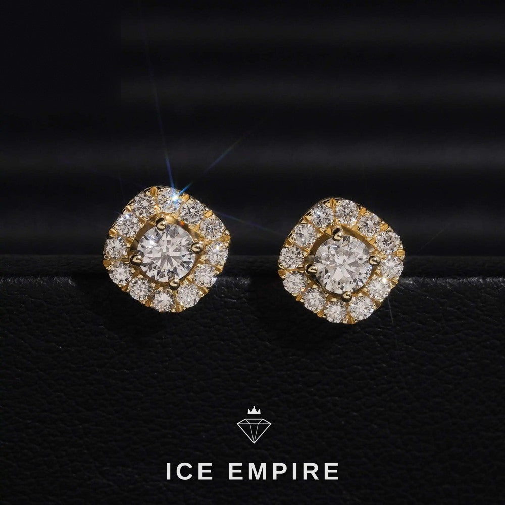 Iced Out Cluster Rose Gold Plated Lab Grown Diamond Earrings