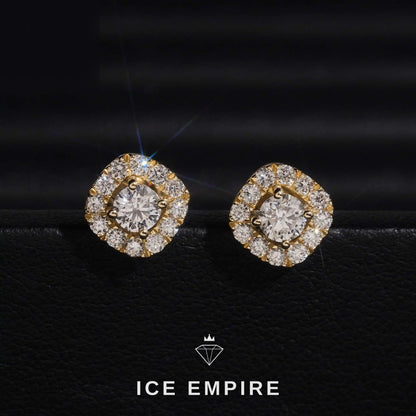 Iced Out Cluster Rose Gold Plated Lab Grown Diamond Earrings