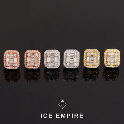 Iced Out Baguette 925 Silver Moissanite Earrings