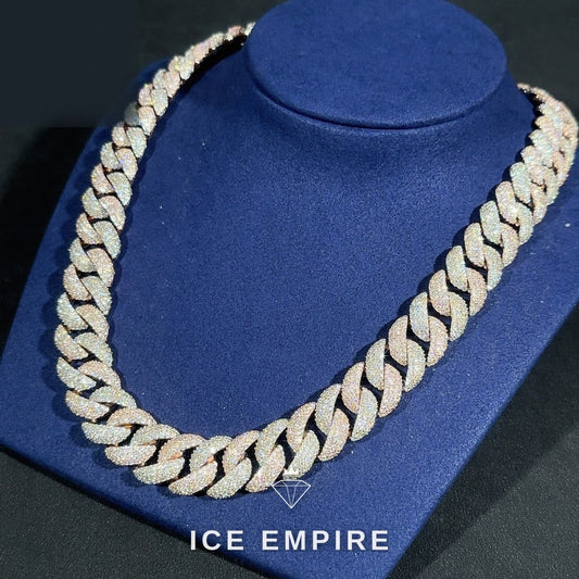 Iced Out Rose Gold Plated Moissanite Cuban Chain