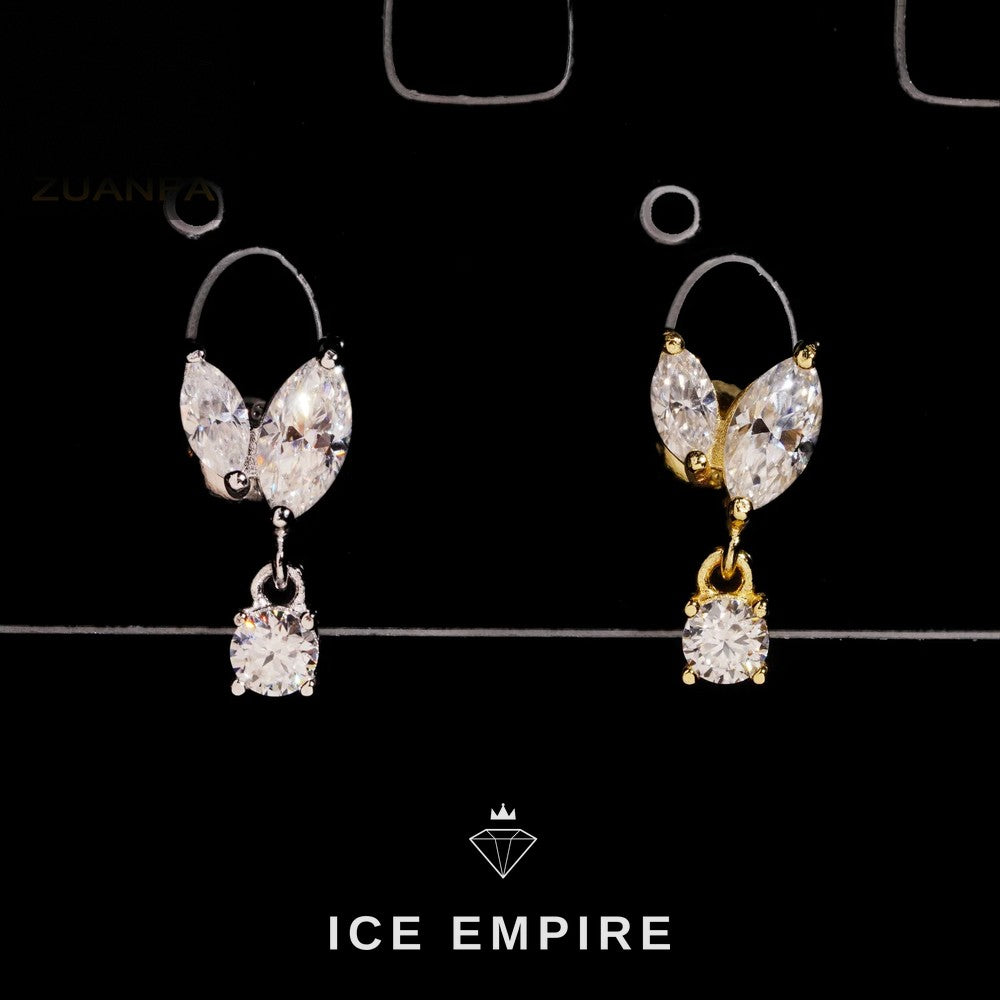 Iced Out 925 Silver Moissanite Earrings
