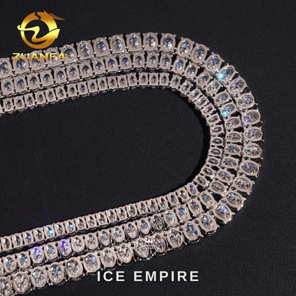 Iced Out 925 Silver Moissanite Tennis Chain