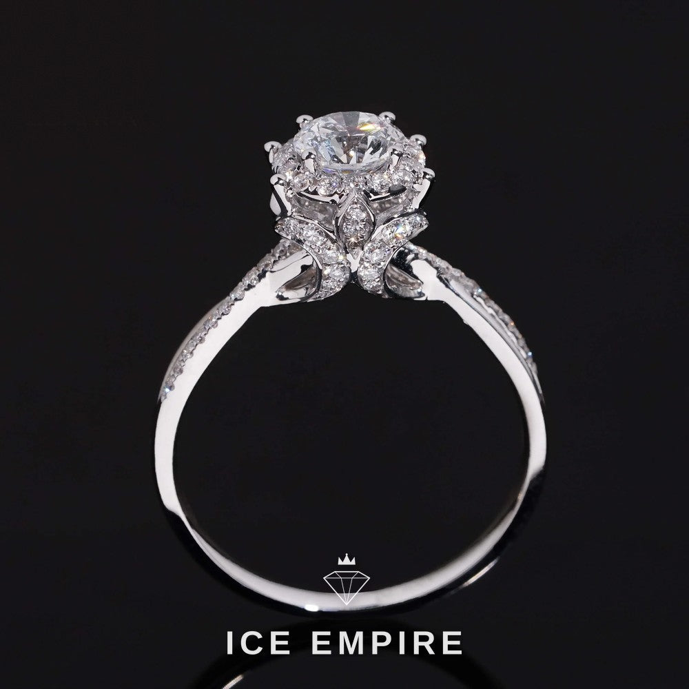 Iced Out 18K Gold Lab Grown Diamond Engagement Ring