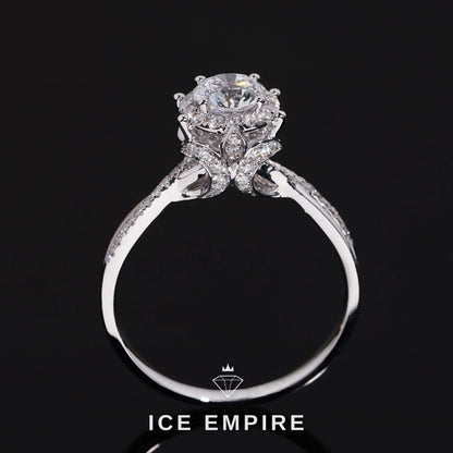 Iced Out 18K Gold Lab Grown Diamond Engagement Ring