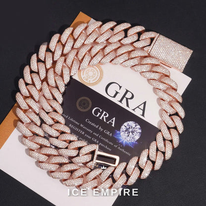 Iced Out Rose Gold Plated Moissanite Cuban Chain