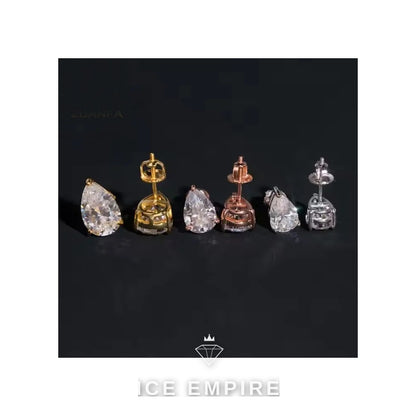 Iced Out 925 Silver Moissanite Stud Earrings