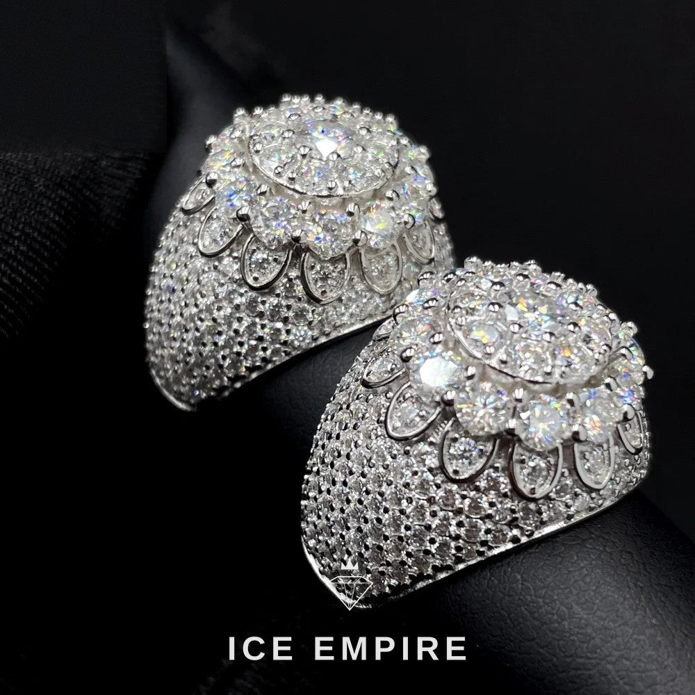 Iced Out Rose Gold Plated Moissanite Ring