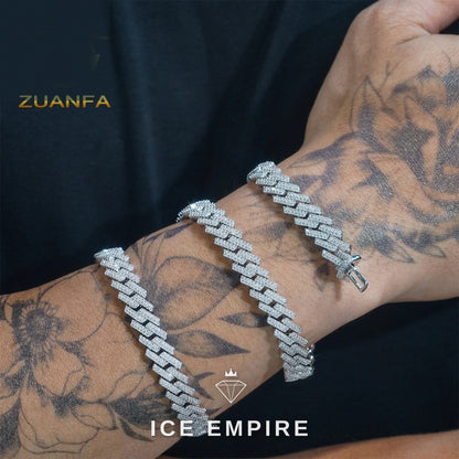 Iced Out Rose Gold Plated Moissanite Cuban Chain
