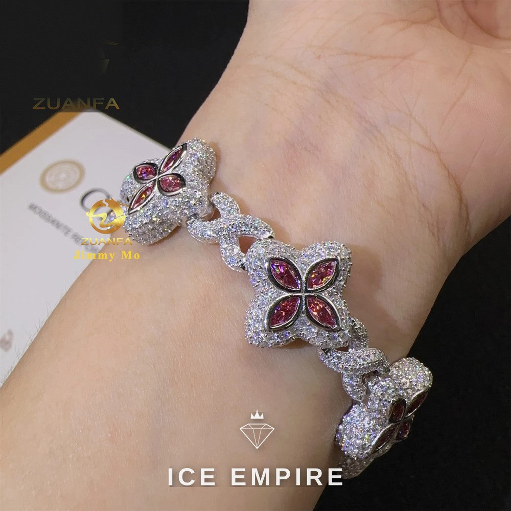 Iced Out 925 Silver Moissanite Cuban Chain
