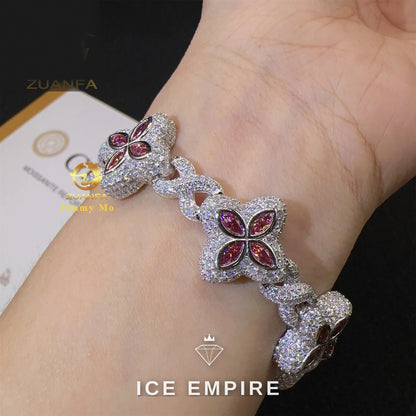 Iced Out 925 Silver Moissanite Cuban Chain