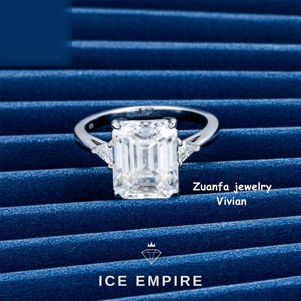 Iced Out 925 Silver Moissanite Ring