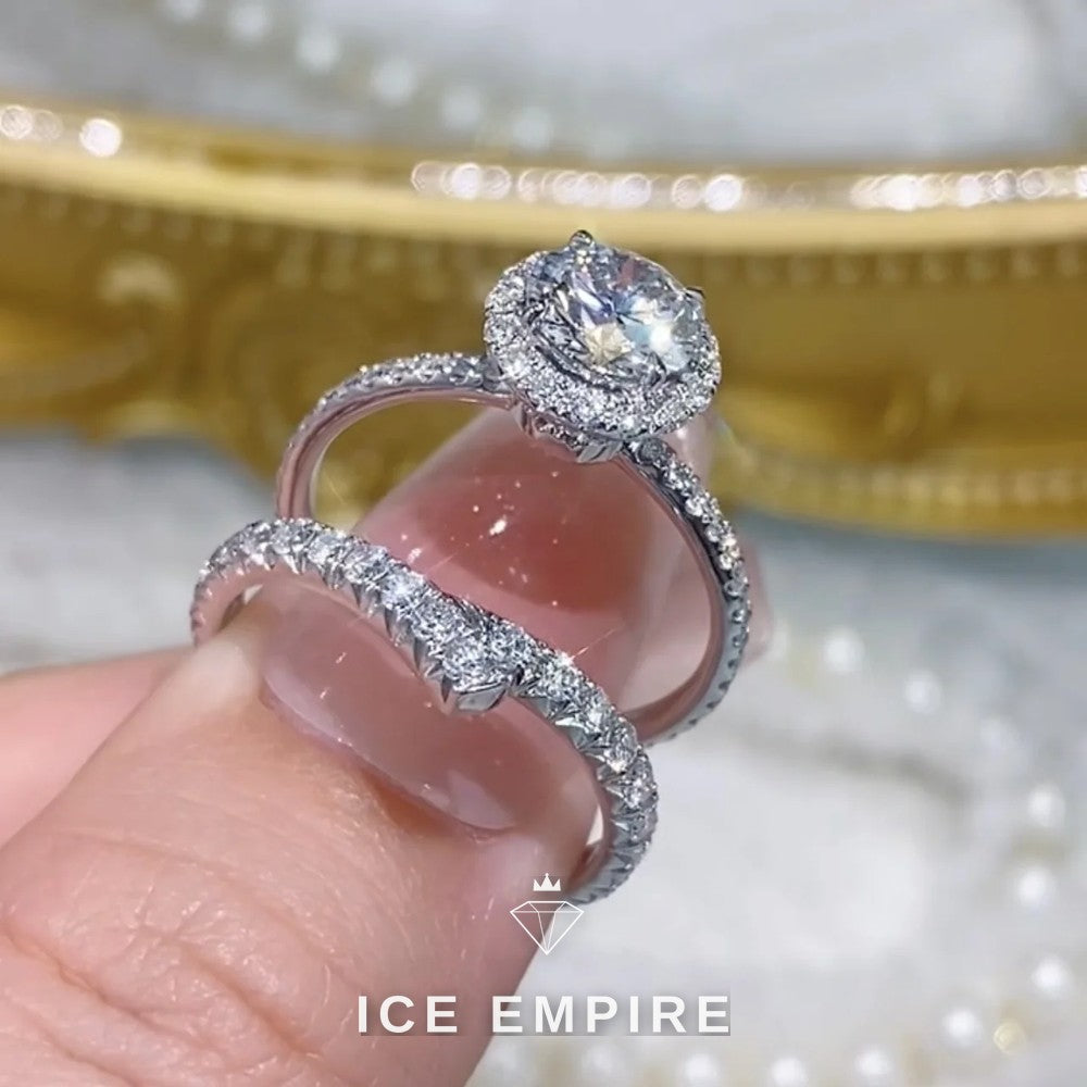 Iced Out Gold Plated Lab Grown Diamond Engagement Ring