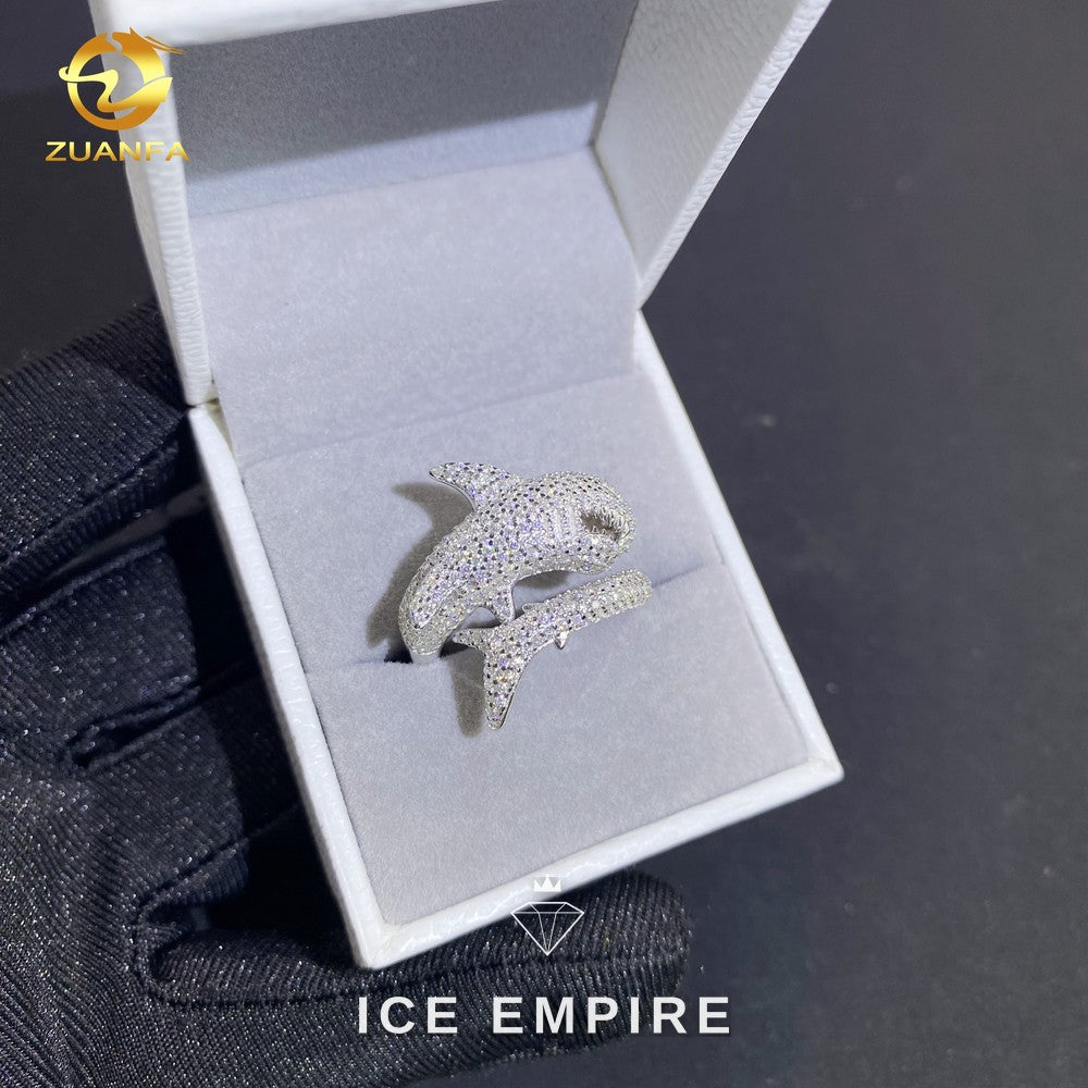 Iced Out 925 Silver Moissanite Ring