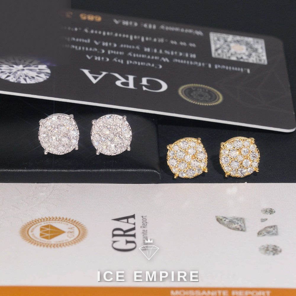 Iced Out 925 Silver Moissanite Earrings